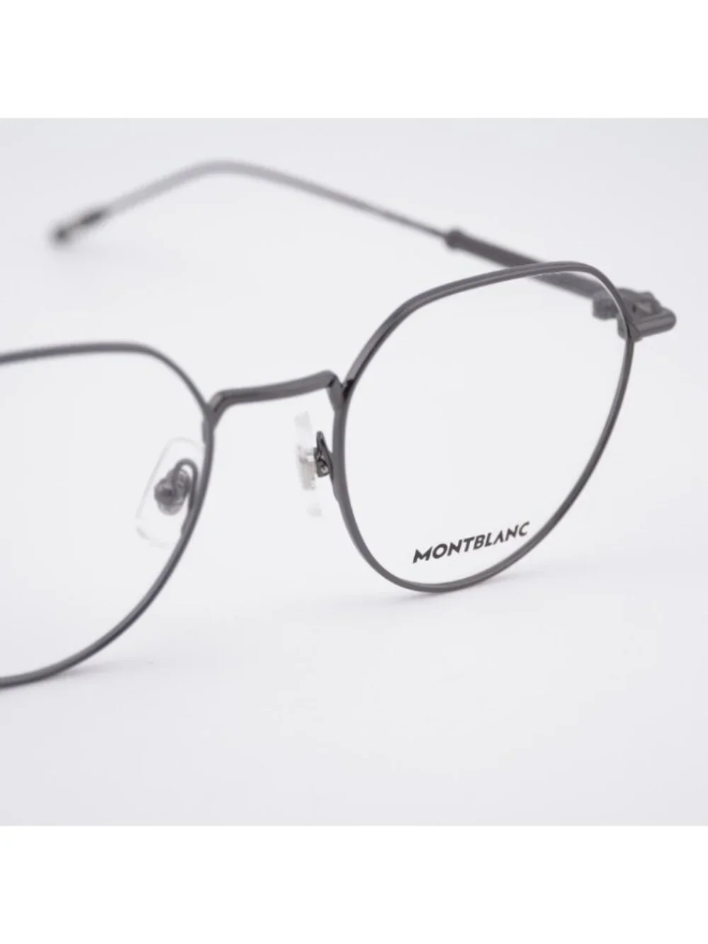 Montblanc MB0060O 001 Eyeglasses Ruthenium 50mm Round / Panto Frame